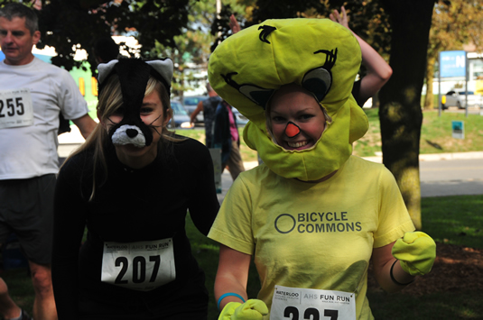 Two costumed contestants at the AHS Fun Run.