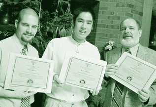 [Three with certificates]