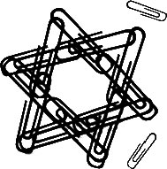 [Paper clips form Star of David]