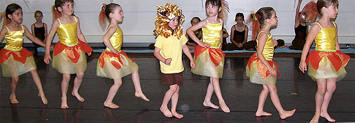 [Little girls in yellow and orange]