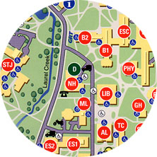 [Round portion of campus map]