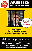 [Haslett behind bars on United Way flyer]