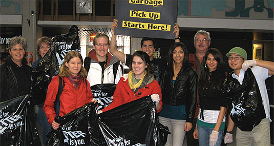 [Carrying litter bags]