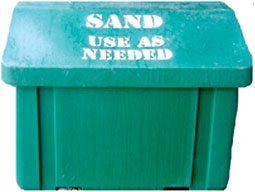 A sand and salt bin.