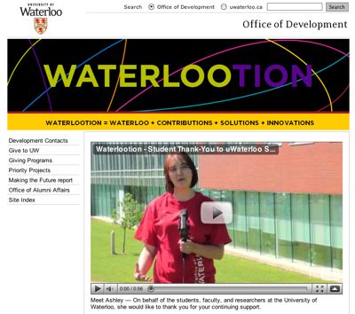 Screen capture of waterloovian
