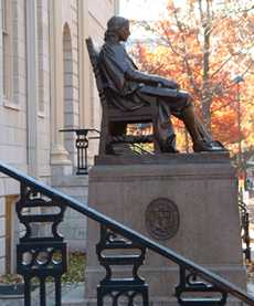 [John Harvard statue]
