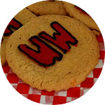 [Cookie with 'UW' in red]