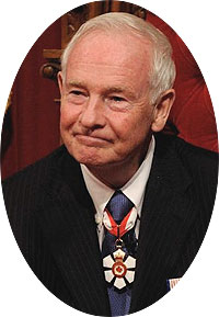 [Johnston with Order of Canada regalia]