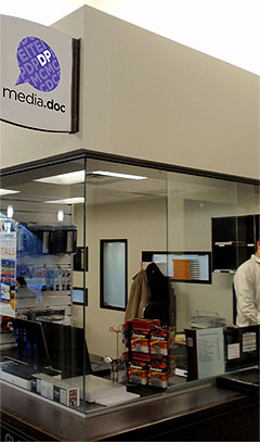 [Copy centre behind glass in Dana Porter Library]