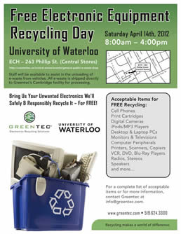 E-waste recycling day poster.