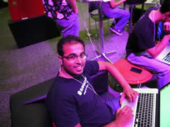 Amir Mansoor, three hours into the Hack competition.