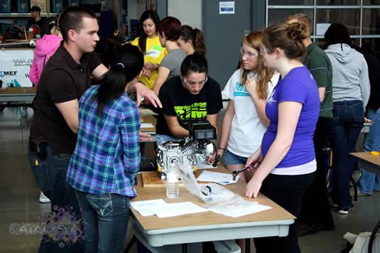 An engine dissection in process.