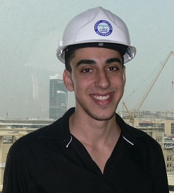Emiliano Pineda with Dubai's skyline in the background.
