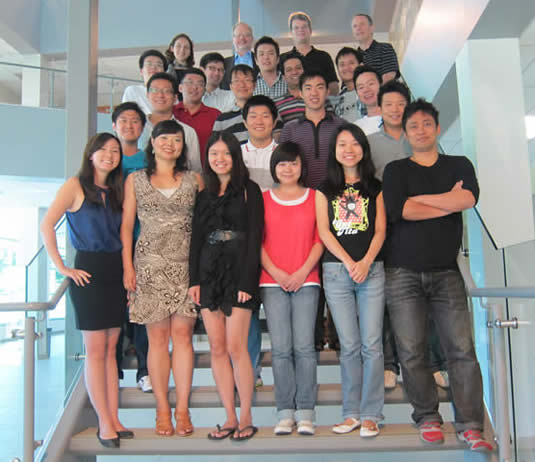 Students from the National University of Singapore post with Waterloo workshop organizers.