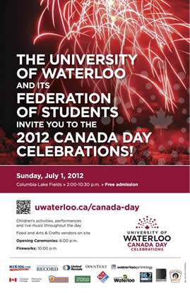 Canada Day celebrations poster.