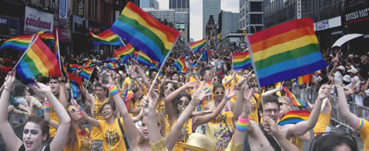The University of Waterloo contingent marches in Toronto's Pride parade.