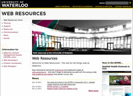 A screenshot of the new look for the Web Resources web page.