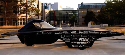 The Midnight Sun X solar race car.