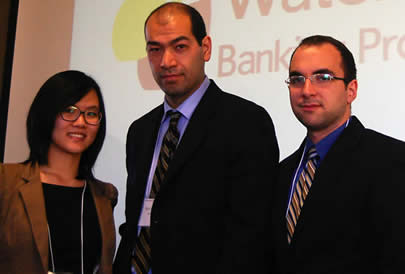 Helena Cao, Ryan Chen-Wing, and Mark Haley of the Waterloo Banking Project.