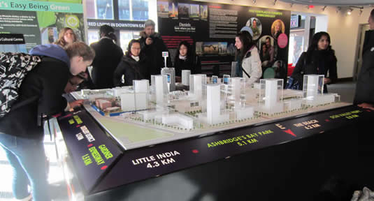 The master plan model of the Regent Park redevelopment.