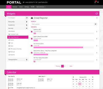 A screenshot of the student portal.