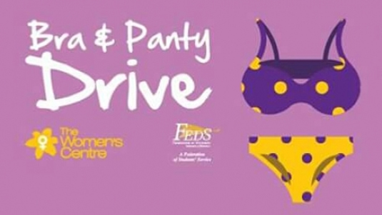 The bra and panty drive poster.