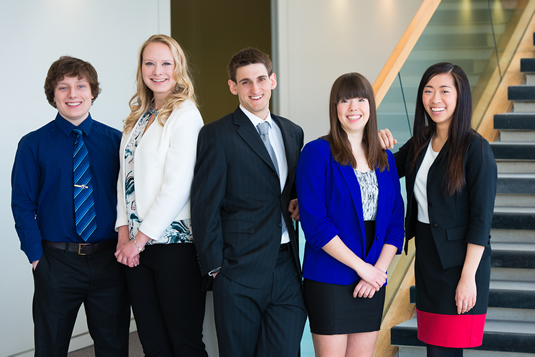 The 2014 Co-op Student of the Year winners pose in a group shot.