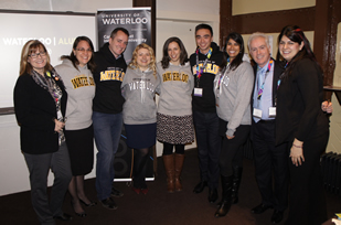 Pat Duguay and Ken McGillivray pose with London and UK alumni at the launch event.