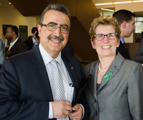 President Feridun Hamdullahpur and Ontario Premier Kathleen Wynne.