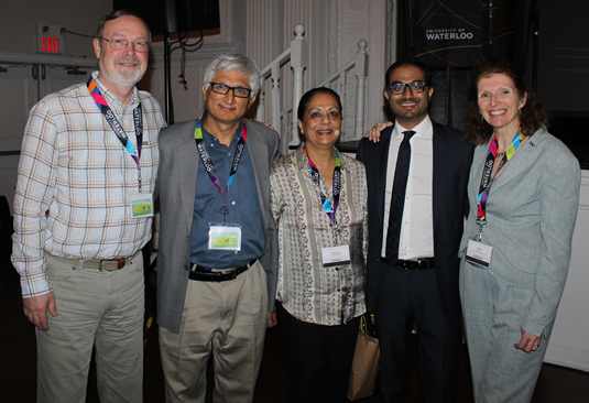 The Dean of Applied Health Sciences, Susan Elliott, Rohit Ramchandani, Rohit’s parents and the interim director of the School of Public Health and Health Systems, Steve McColl.