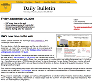 A screenshot of a Daily Bulletin from 2001.