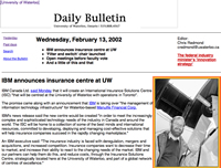 A screenshot of a Daily Bulletin from 2002.
