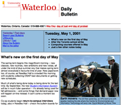 A screenshot of a Daily Bulletin from May 2001.