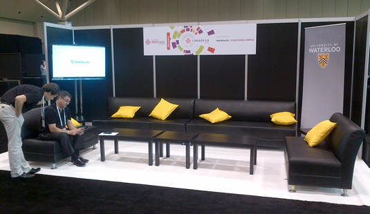 The University of Waterloo networking lounge at Canada 3.0 in Toronto.