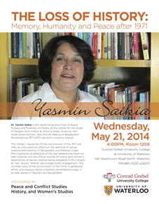 Poster for the Yasmin Saikia event.