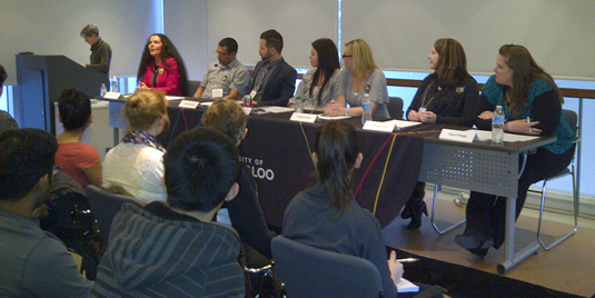 Panellists discuss health-related career options.