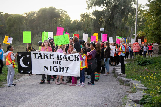 A Take Back the Night march.