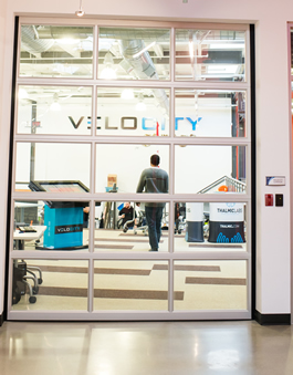The main entrance to the VeloCity Garage.