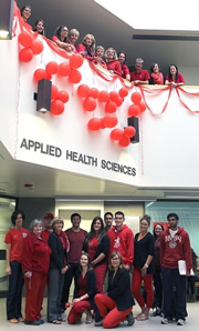 Applied Health Sciences folks dressed in red for the United Way.