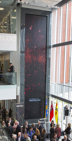 The MicroTile wall in all its glory at the Stratford Campus opening last October.