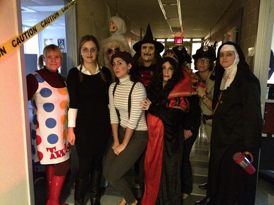 Civil and Environmental Engineering staff dressed up for Halloween.