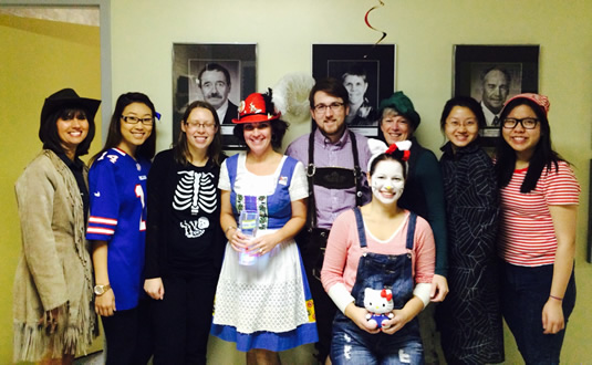 The Dean of Science Office staff dressed up for Halloween.