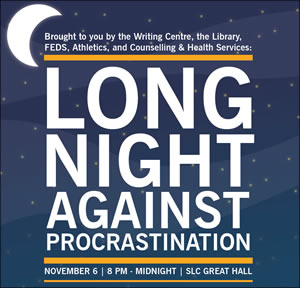 Long Night Against Procrastination poster.