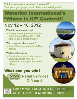 Waterloo International contest poster.