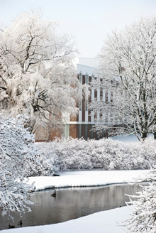 The Waterloo campus in winter.