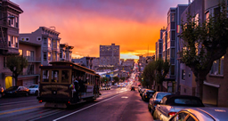 San Francisco at sunset.