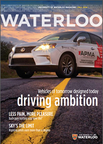 The cover of the latest issue of Waterloo magazine.