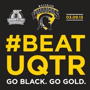 The #BeatUQTR logo for this weekend's Queen's Cup game.