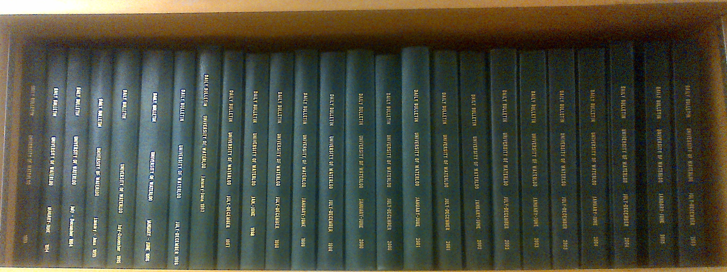 Bound copies of the Daily Bulletin.