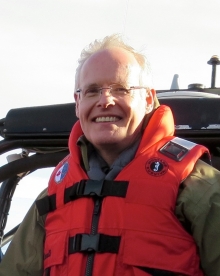 Professor Robert Park, wearing a life jacket.